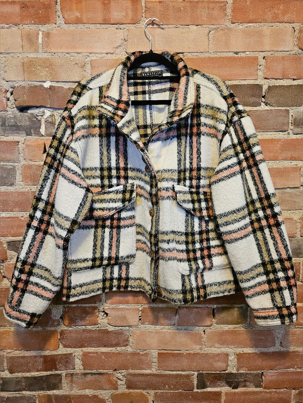 Bagatelle Plaid Brushed Flannel Shacket — Large